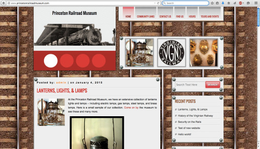 web design of Princeton Rail Road Museum Website